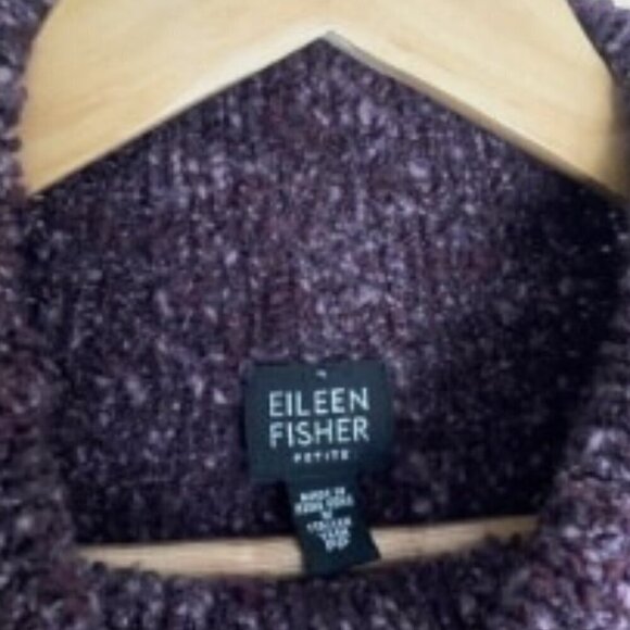 Eileen Fisher Wool Blend Purple High Neck Sweater PP - Picture 2 of 5